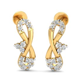 Casual round diamond earrings 0.26 Ct Diamond Solid 14K Gold