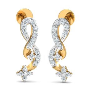 Charming gold and diamond earrings 0.36 Ct Diamond Solid 14K Gold