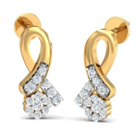 Classic diamond cluster earrings 0.315 Ct Diamond Solid 14K Gold