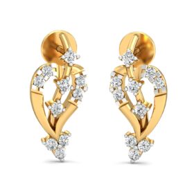 Designer white diamond earrings 0.2 Ct Diamond Solid 14K Gold