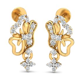 Dramatic diamond earrings 0.32 Ct Diamond Solid 14K Gold