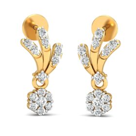 Elegant earrings 0.33 Ct Diamond Solid 14K Gold