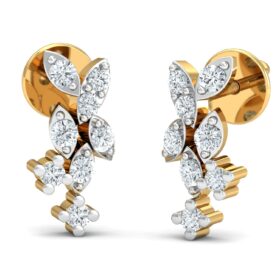 Handcrafted earrings for women 0.2 Ct Diamond Solid 14K Gold