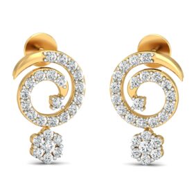 Graceful gold earrings for women 0.58 Ct Diamond Solid 14K Gold