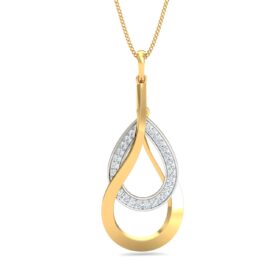 Flawless Diamond Pendant Necklace 0.29 Ct Diamond Solid 14K Gold