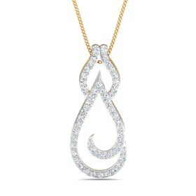 Unique Gold Pendant Necklace 0.55 Ct Diamond Solid 14K Gold