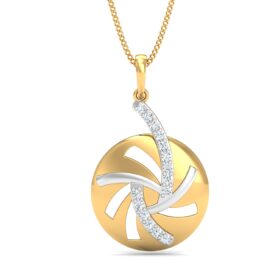 Timeless Gold Pendant Necklace 0.15 Ct Diamond Solid 14K Gold