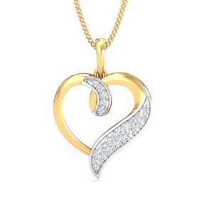 Casual Diamond Heart Necklace 0.25 Ct Diamond Solid 14K Gold