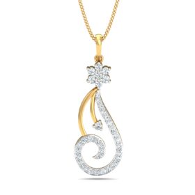 Flawless Gold Pendant 0.41 Ct Diamond Solid 14K Gold