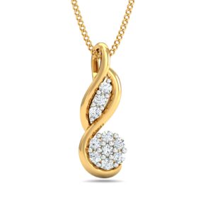 Precious Diamond Pendant Necklace 0.15 Ct Diamond Solid 14K Gold