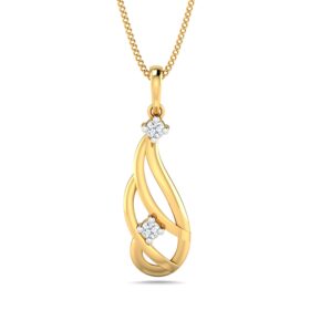 Stunning Diamond Solitaire Pendant 0.2 Ct Diamond Solid 14K Gold