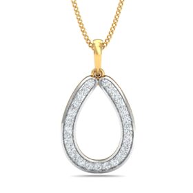 Sparking Diamond Pendant Necklace 0.25 Ct Diamond Solid 14K Gold