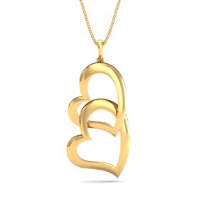 Shimmering Gold Heart Necklace  Ct Diamond Solid 14K Gold