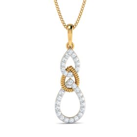 Beautiful Gold Pendant Necklace 0.28 Ct Diamond Solid 14K Gold