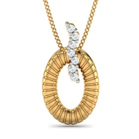 Brilliant Gold Pendant Necklace 0.07 Ct Diamond Solid 14K Gold