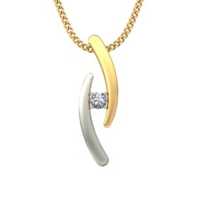 Precious Solitaire Pendant Necklace 0.12 Ct Diamond Solid 14K Gold