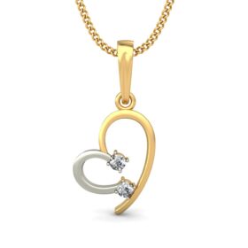 Stunning Diamond Heart Necklace 0.06 Ct Diamond Solid 14K Gold