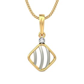 Brilliant Diamond Solitaire Pendant Necklace 0.11 Ct Diamond Solid 14K Gold