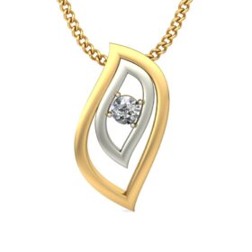 Elegant Diamond Solitaire Pendant 0.16 Ct Diamond Solid 14K Gold