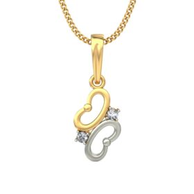 Flawless Real Diamond Pendant 0.06 Ct Diamond Solid 14K Gold