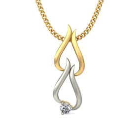 Shimmering Solitaire Pendant Necklace 0.1 Ct Diamond Solid 14K Gold