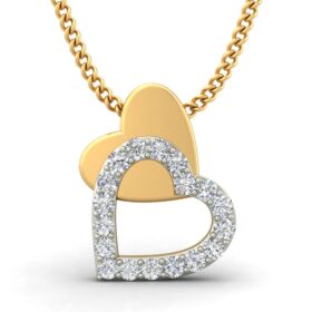 Sparking Heart Pendants 0.18 Ct Diamond Solid 14K Gold