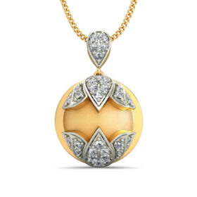 Charming Diamond Circle Pendant 0.28 Ct Diamond Solid 14K Gold