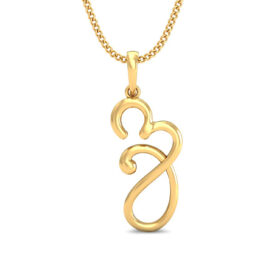 Floral Religious Om Pendant  Ct Diamond Solid 14K Gold