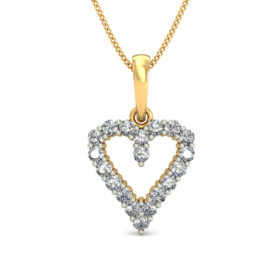 Sparking Heart Pendants 0.19 Ct Diamond Solid 14K Gold