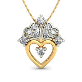 Handcrafted Heart Necklace 0.1 Ct Diamond Solid 14K Gold