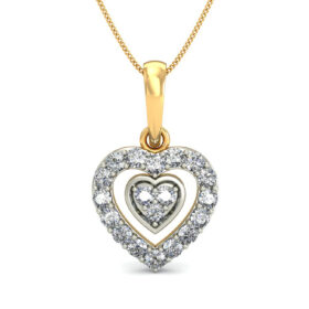 Precious Diamond Heart Pendants 0.19 Ct Diamond Solid 14K Gold