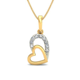 Stunning Diamond Heart Pendants 0.09 Ct Diamond Solid 14K Gold