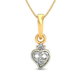 Casual Heart Pendants 0.05 Ct Diamond Solid 14K Gold