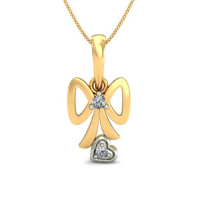 Stunning Heart Necklace 0.02 Ct Diamond Solid 14K Gold