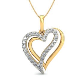 Brilliant Diamond Heart Pendants 0.27 Ct Diamond Solid 14K Gold