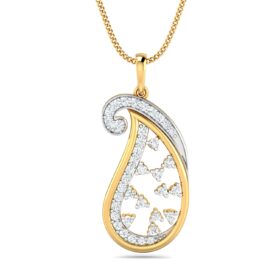 Charming Fashion Diamond Pendants 0.36 Ct Diamond Solid 14K Gold