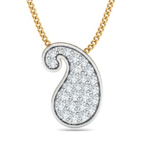 Exatic Gold Pendant Necklace 0.25 Ct Diamond Solid 14K Gold