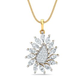 Precious Trendy Pendants 1.61 Ct Diamond Solid 14K Gold