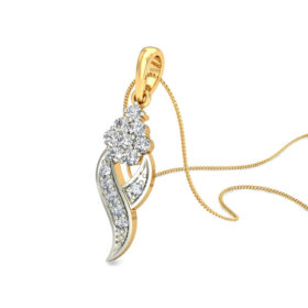 Innovative Gold Pendant Necklace 0.15 Ct Diamond Solid 14K Gold