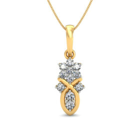 Handmade Diamond Pendant Necklace 0.12 Ct Diamond Solid 14K Gold