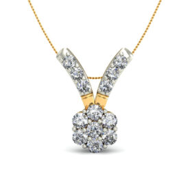 Graceful Diamond Pendant Necklace 0.145 Ct Diamond Solid 14K Gold