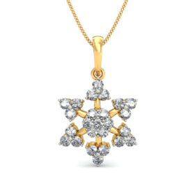 Glittering Diamond Pendant Necklace 0.295 Ct Diamond Solid 14K Gold
