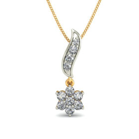 Glamarous Diamond Pendant Necklace 0.145 Ct Diamond Solid 14K Gold