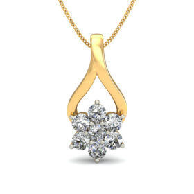 Innovative Diamond Pendant 0.105 Ct Diamond Solid 14K Gold