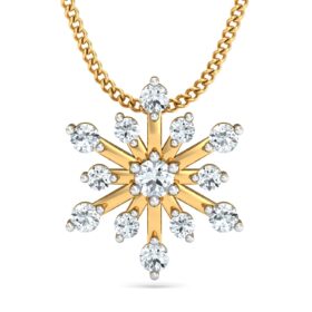 Contemporary Diamond Pendant 0.17 Ct Diamond Solid 14K Gold