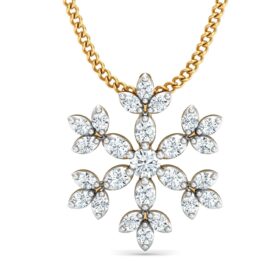 Designer Diamond Pendant 0.25 Ct Diamond Solid 14K Gold