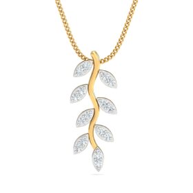 Glittering Diamond Pendant 0.16 Ct Diamond Solid 14K Gold