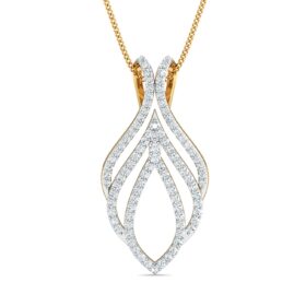 Brilliant Gold Pendant 1 Ct Diamond Solid 14K Gold