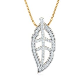 Casual Gold Pendant 0.6 Ct Diamond Solid 14K Gold