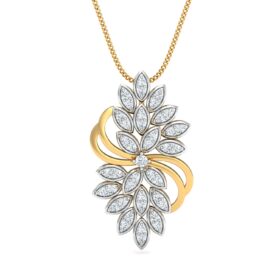 Stylish Gold Pendant 0.41 Ct Diamond Solid 14K Gold